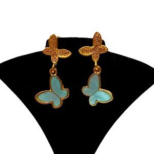 🆕Teal Butterly Post Earrings: NIP